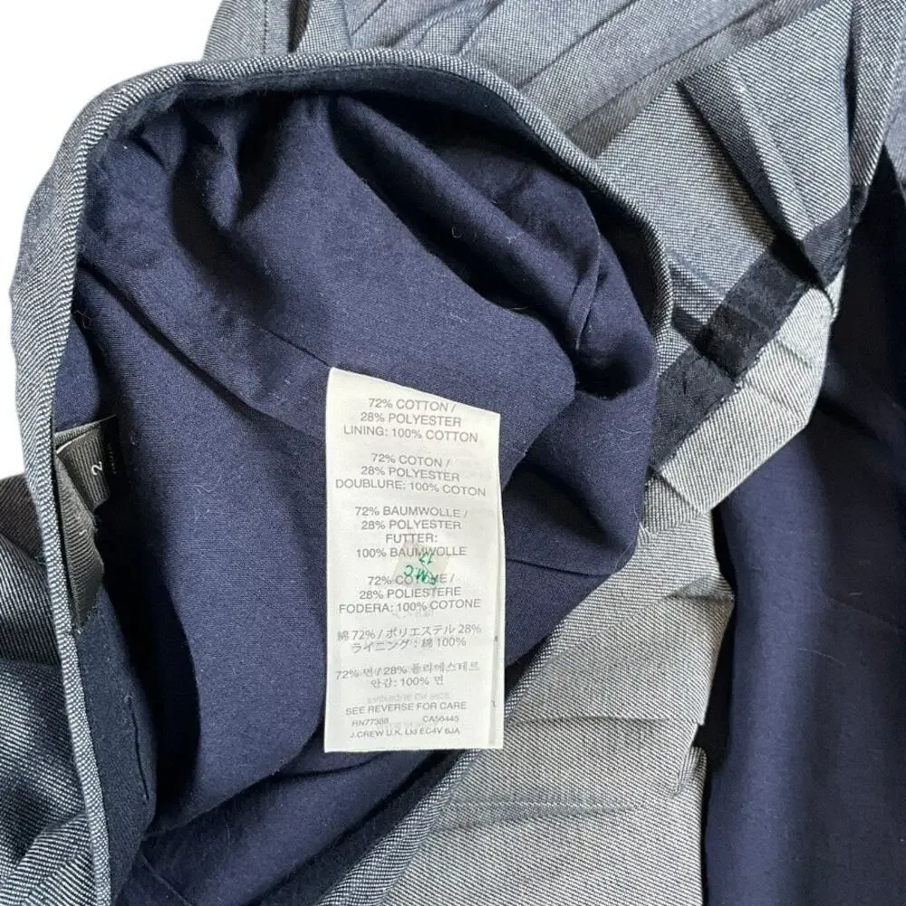 J.Crew Chambray Pleated Skirt Size 2 | Blue Jean Classic A-Line Cotton Blend